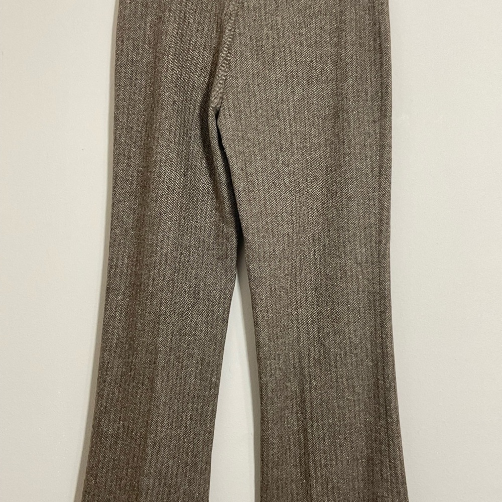 VERTIGO Paris Womens Flat Front Wide Leg Pants Size 10 Made France Wool Blend - Picture 3 of 9